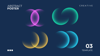 Abstract poster with color gradient round shapes. Futuristic abstract background with soft colored spheres for creative graphic design. Vector illustration.	