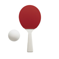 Table Tennis Paddle and Ball on a Light Background in Studio Setting