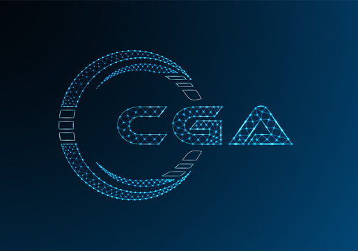 CGA low poly letter logo vector design. CGA lower poly logo design.