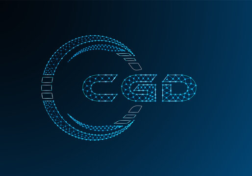 CGD low poly letter logo vector design. CGD lower poly logo design.
