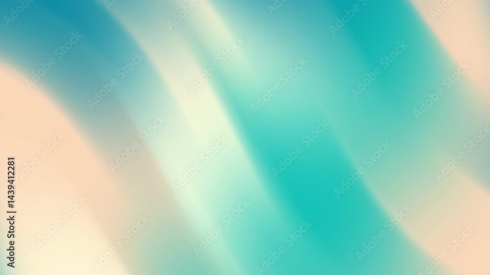 Poster abstract soft cream teal turquoise blur gradient background with smooth diagonal lines