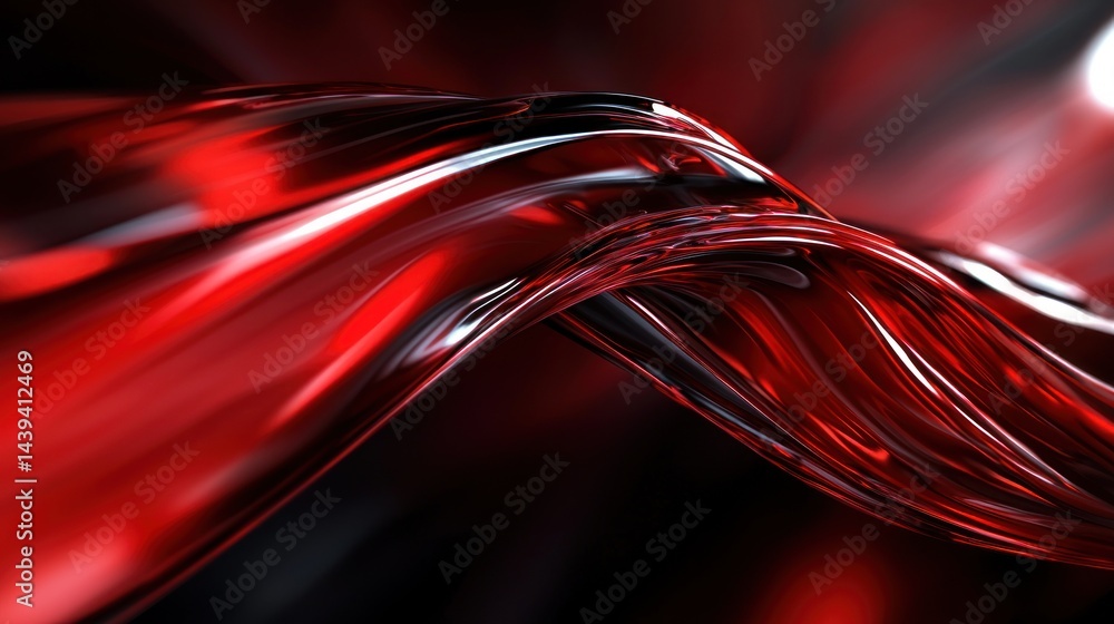 Canvas Prints abstract red flowing liquid design