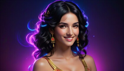 Obraz premium Stunning Graphic Woman in traditional Greek peplos