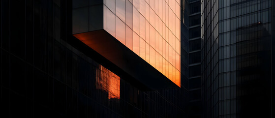 Urban Skyscraper Silhouette at Dusk