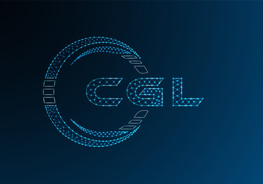 CGL low poly letter logo vector design. CGL lower poly logo design.