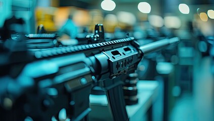 Naklejka premium Modern rifle display