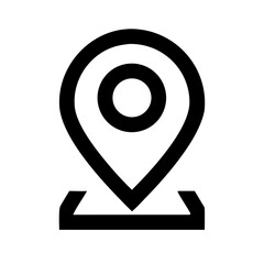 Location pin icon in minimalist black and white design  