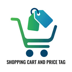 Shopping Cart and Price Tag Logo Design