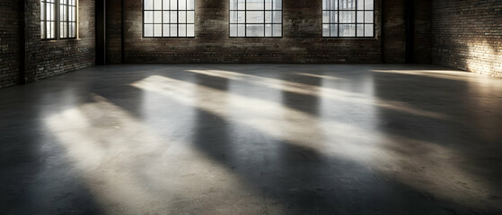 Industrial Space with Concrete Floor and Sunlight