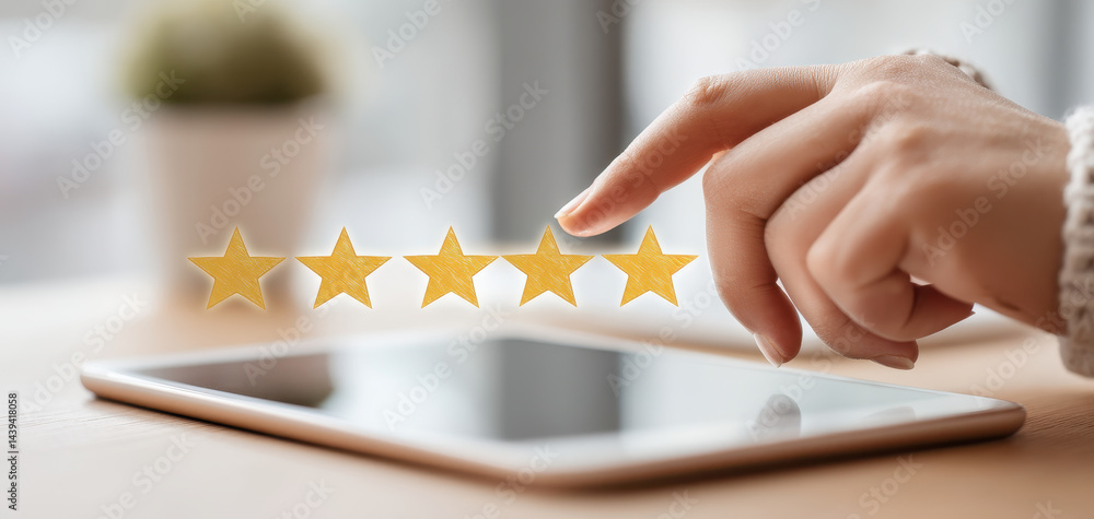 Poster enhance your online experience with user friendly app that allows clients to provide feedback and ra