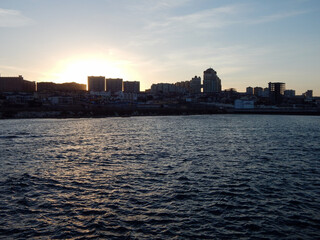 Fototapeta premium City view from the sea.