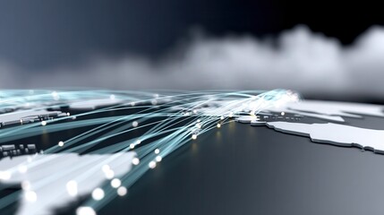 abstract global military big data network visualizations, blue neon effects.