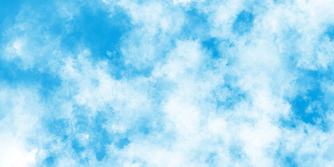 soft and lovely sky blue watercolor background with clouds, Sky clouds with brush painted blue watercolor texture,  clouds floating in the air on blue sky.