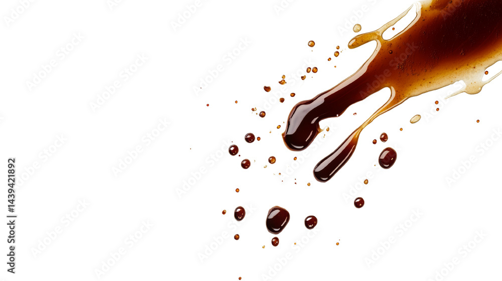 Poster Fluid Dynamics: Captivating Coffee Splatter Isolated on a Transparent Canvas, Aromatic Essence