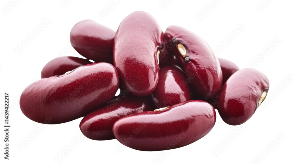 Poster captivating isolated kidney bean cluster on transparent backdrop for culinary projects