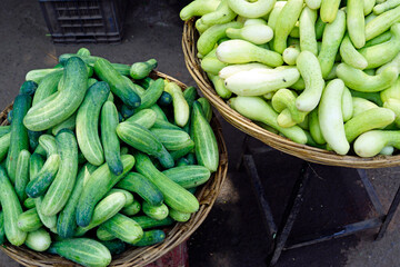 fresh vegetables on a local market in mumbai, india