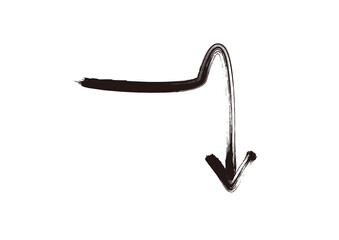 ブラシで描いたような矢印　急下降