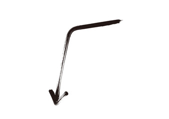 ブラシで描いたような曲がった矢印