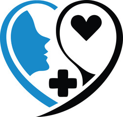 Health and Wellness Logo Design with Calming Colors and Medical Symbols - Vector Illustration