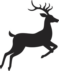 Fototapeta premium Silhouette of a leaping deer in mid-air, representing grace and agility.