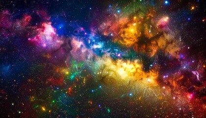 Obraz premium Vibrant Cosmic Nebula Colorful Galaxy Starscape Space Background Image