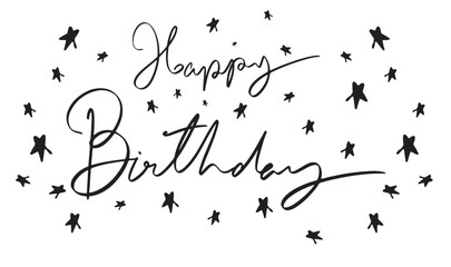 happy birthday star black color object text font calligraphy hand written lettering script happy birthday celebration fun event party anniversary gift cake surprise holiday congratulation birthday 