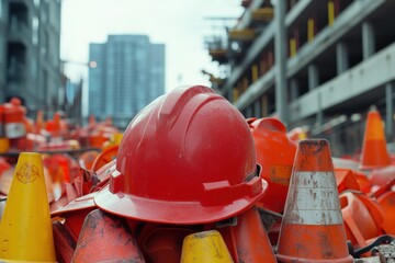 Construction site safety equipment close-up.