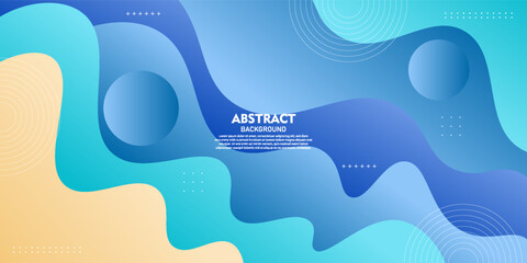 Colorful geometric business banner design. Creative banner design with wave and circle shape as template. Simple design on horizontal banner. Vector Eps10