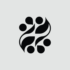 New Technology Logo Design with Abstract Digital Elements - Vector Illustration