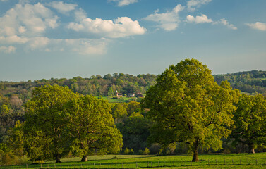 Beautiful views of Bewl Water Reservoir and the high weald on the East Sussex Kent border south east England UK