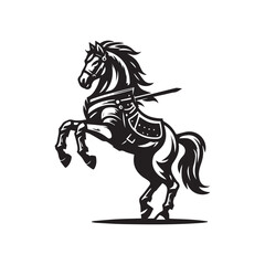 War Horse Illustration – Powerful Armored Horse Design