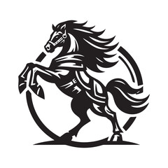 War Horse Illustration – Powerful Armored Horse Design