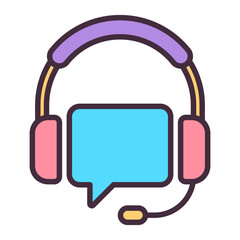 Headset with chat bubble icon