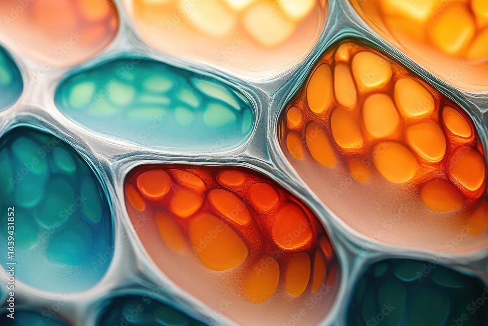Poster abstract close-up of vibrant, swirling colors creating a mesmerizing organic pattern.