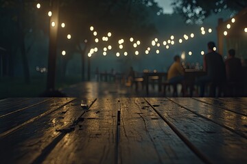 Outdoor dining at night