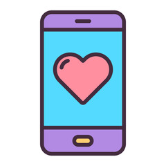Smartphone with heart icon