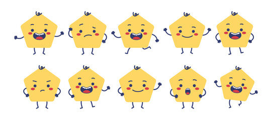 Cute Pentagon Mascot Character Illustration