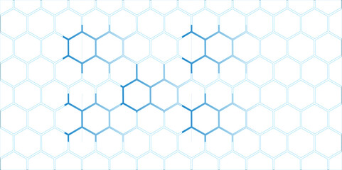Blue Hexagonal Geometric Pattern with Honeycomb Design and Seamless Texture