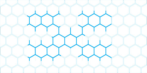 Naklejka premium Abstract blue geometric hexagonal pattern with a 3D mesh texture and seamless design