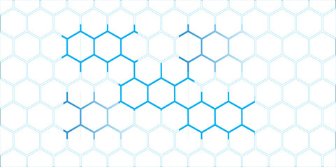 Abstract Blue Hexagonal Geometric Pattern Design