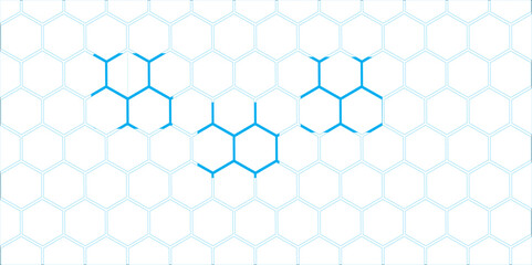 Abstract Blue Hexagon Pattern with Geometric Honeycomb Design