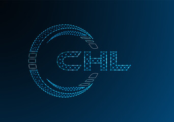 CHL low poly letter logo vector design. CHL lower poly logo design.
