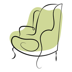 Minimalist Furniture Continous Line Drawing