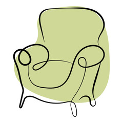 Minimalist Furniture Continous Line Drawing