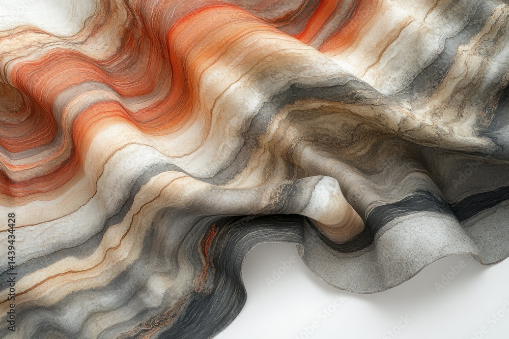 Poster Abstract artwork resembling flowing layers of earth tones, creating a sense of depth and texture.