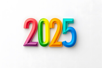 LGBT Pride Month in June 2025.  Text 2025 with a rainbow colors