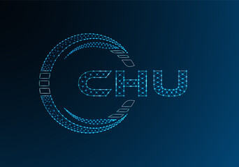 CHU low poly letter logo vector design. CHU lower poly logo design.