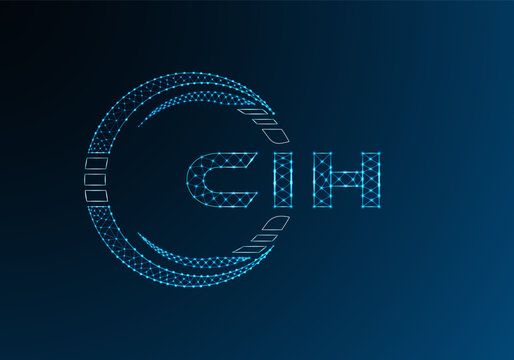 CIH low poly letter logo vector design. CIH lower poly logo design.