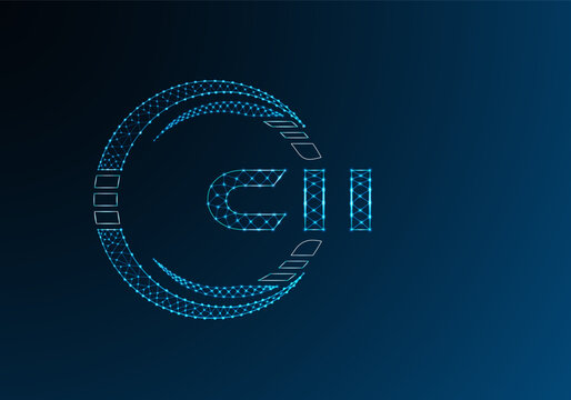 CII low poly letter logo vector design. CII lower poly logo design.