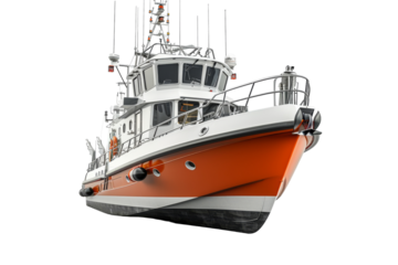 Oceanic Guardian: Coast Guard Cutter Isolated On White Background.